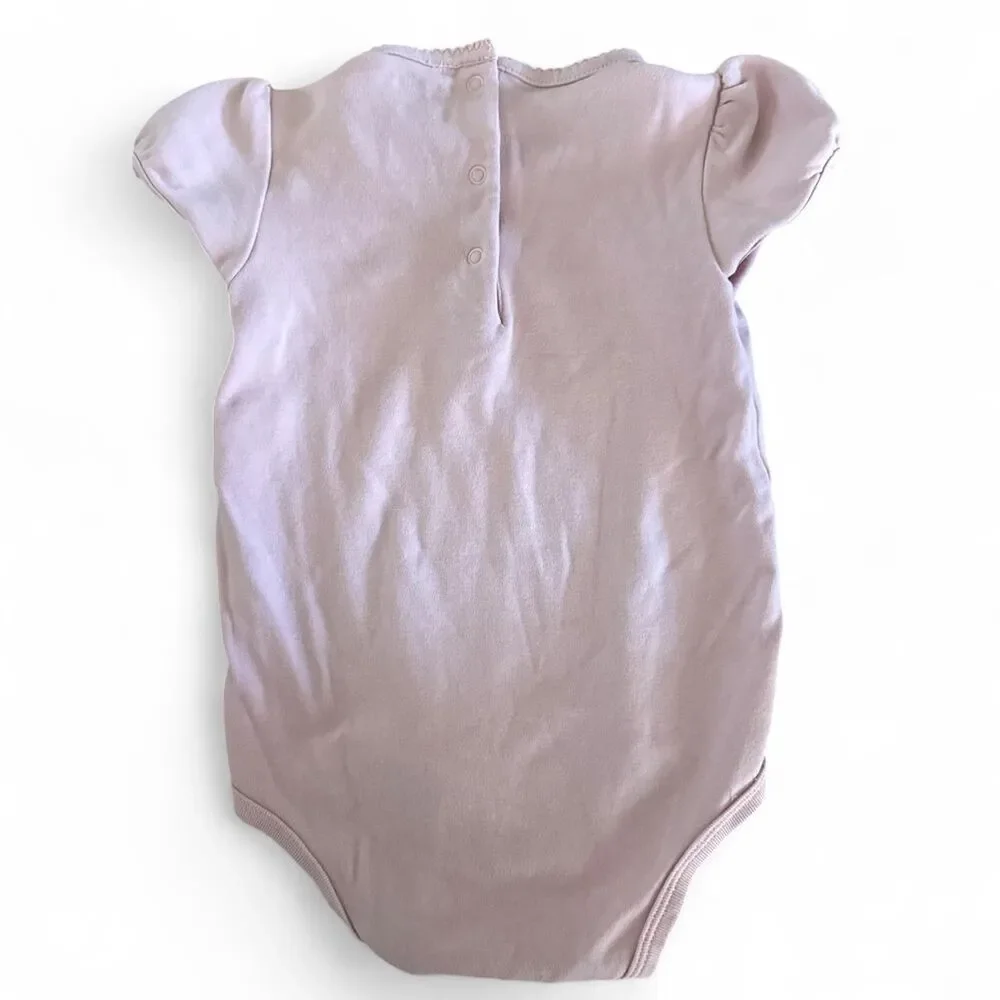 Ralph Lauren Baby Girls Pink Pony Logo Bodysuit | Puff Sleeve | 18 Months